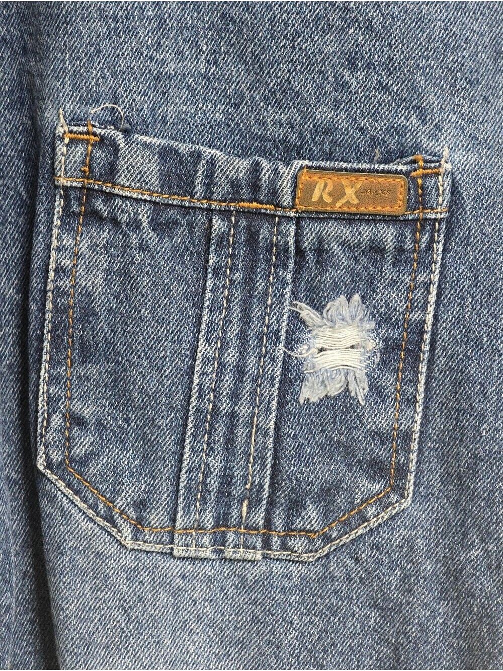 Disney Mickey Mouse Denim Overall Dress RX Jeans Distressed Size Medium - Picture 14 of 17